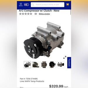 04-07 Saturn Vue 3.5 V6 Air Conditioning A/C Compressor with Clutch - New NAPA